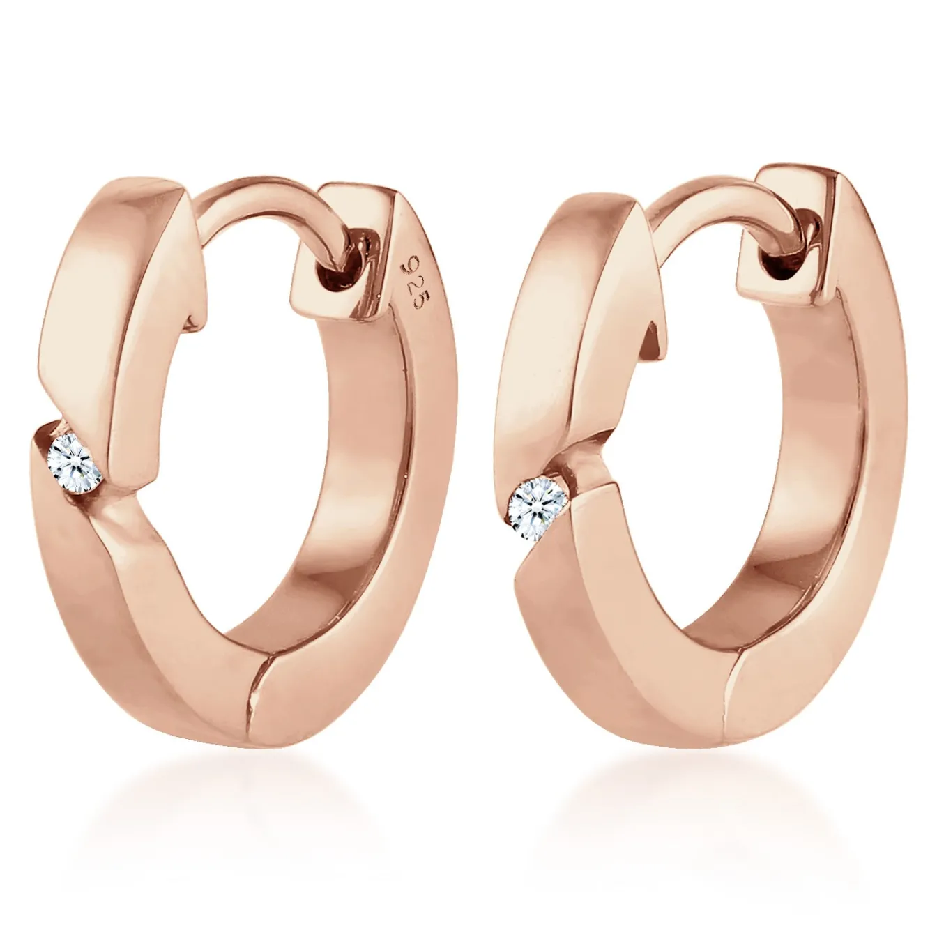 Elli "Creole | Diamant ( Weiß, 0,03 ct )< Roségold|Ohrringe