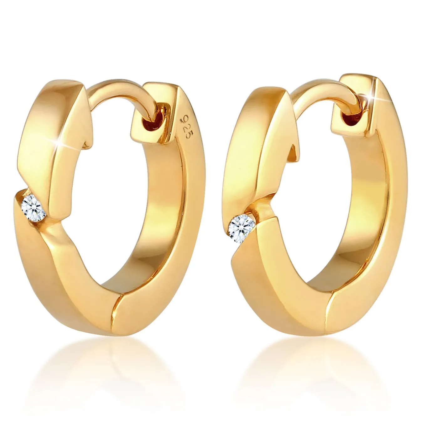 Elli "Creole | Diamant ( Weiß, 0,03 ct )< Roségold|Ohrringe