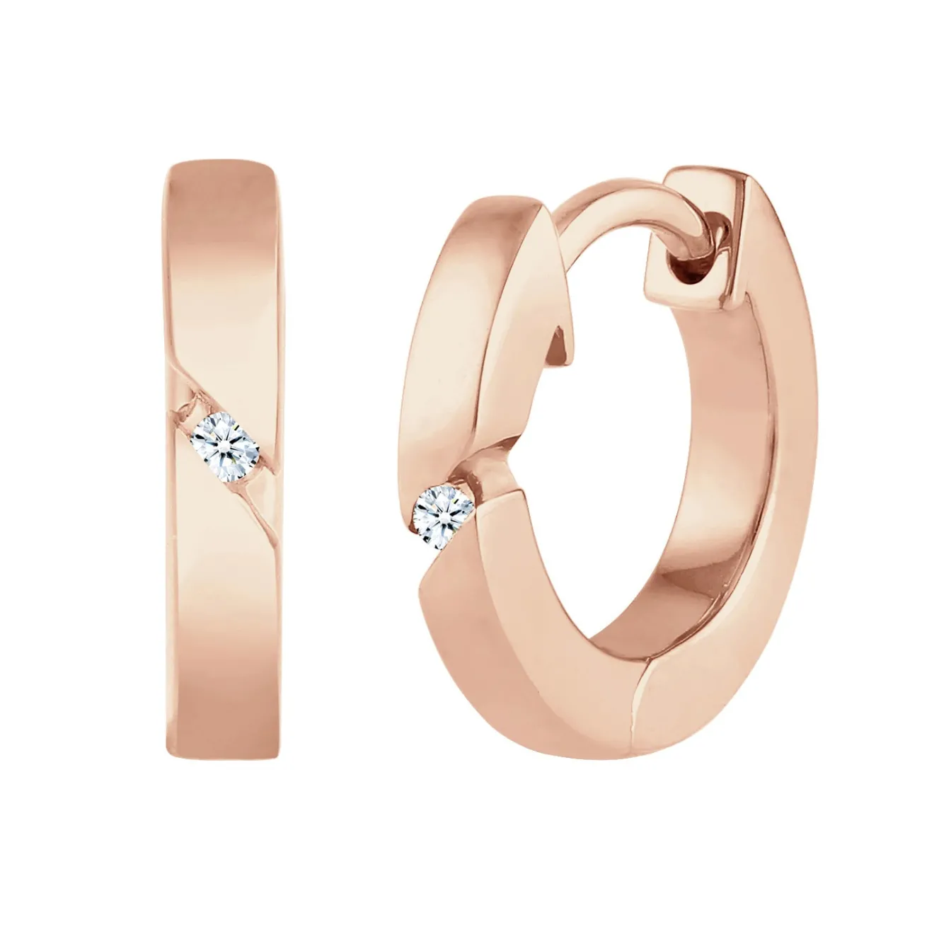 Elli "Creole | Diamant ( Weiß, 0,03 ct )< Roségold|Ohrringe