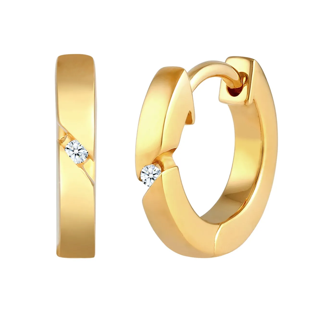 Elli "Creole | Diamant ( Weiß, 0,03 ct )< Roségold|Ohrringe