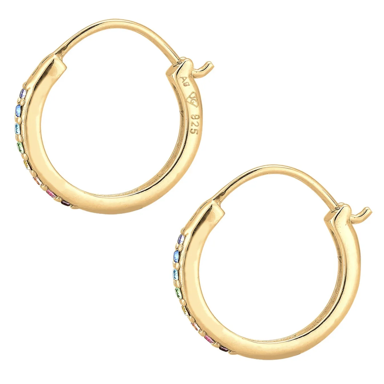 Elli "Creole | Kristall ( Rosa )< Vergoldet|Symbol-schmuck