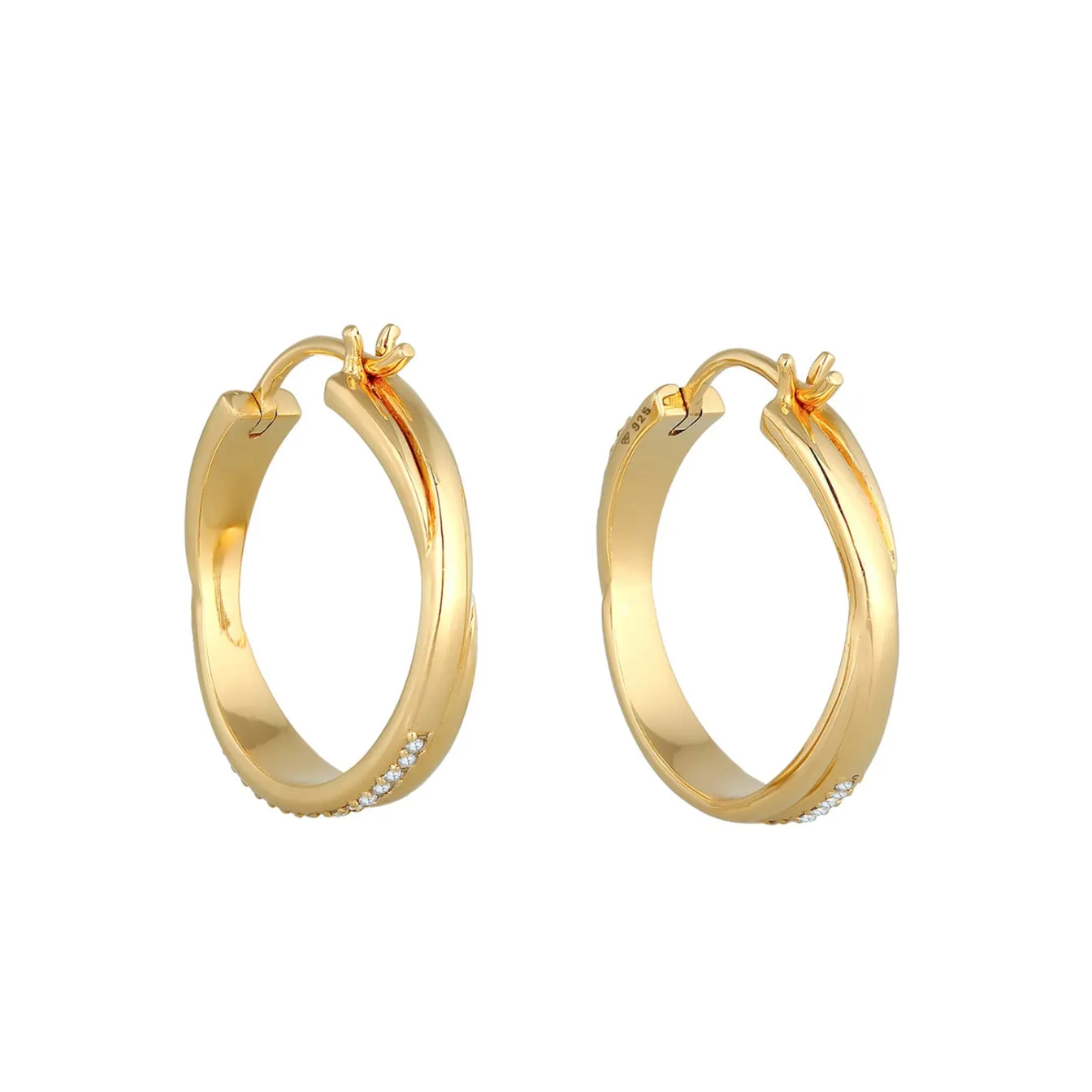 Elli "Creole | Kristall ( Weiß )< Roségold|Ohrringe
