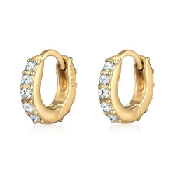 Elli "Creole | Kristall ( Weiß )< Roségold|Ohrringe