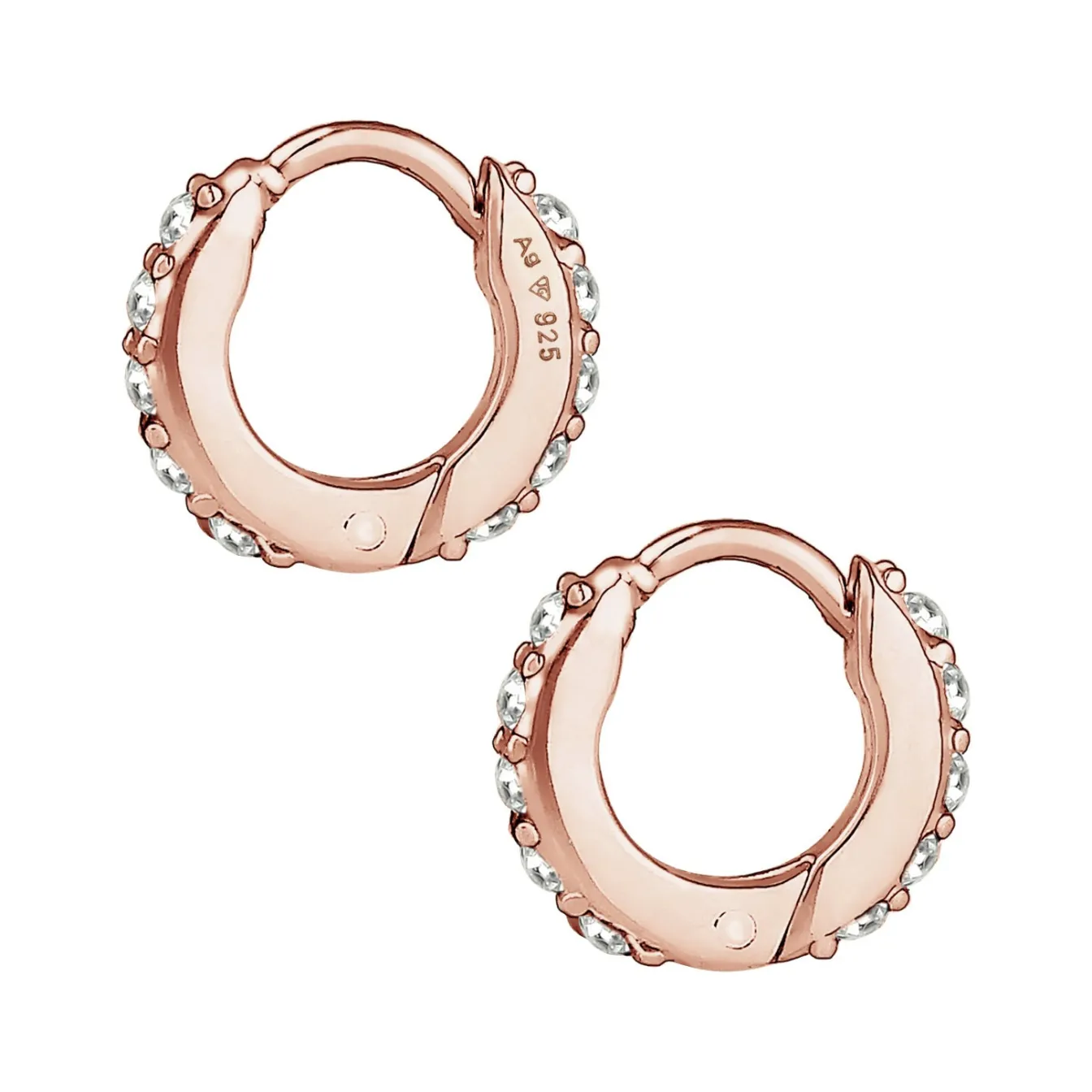 Elli "Creole | Kristall ( Weiß )< Roségold|Ohrringe
