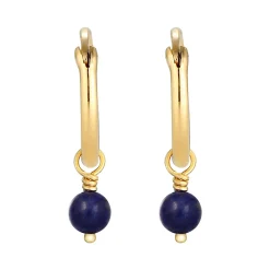 Elli "Creole | Lapis Lazuli ( Blau )< Ohrringe|Vergoldet