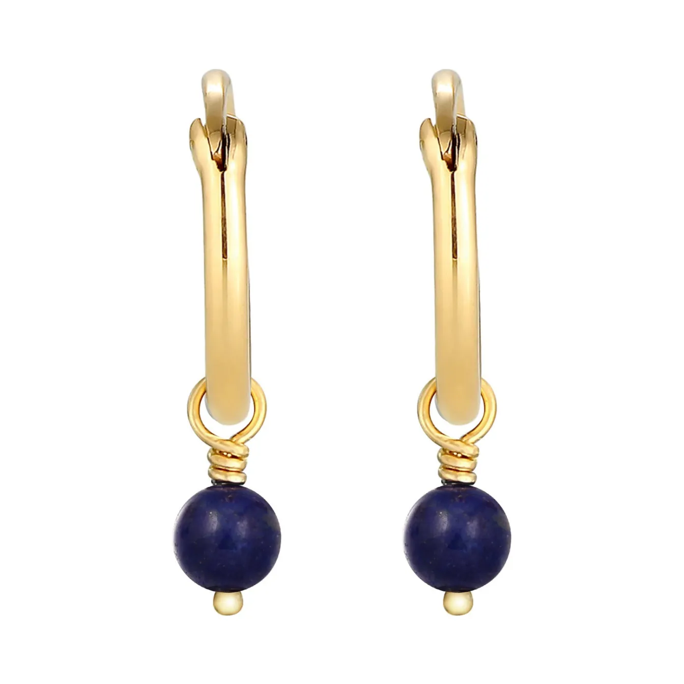 Elli "Creole | Lapis Lazuli ( Blau )< Ohrringe|Vergoldet