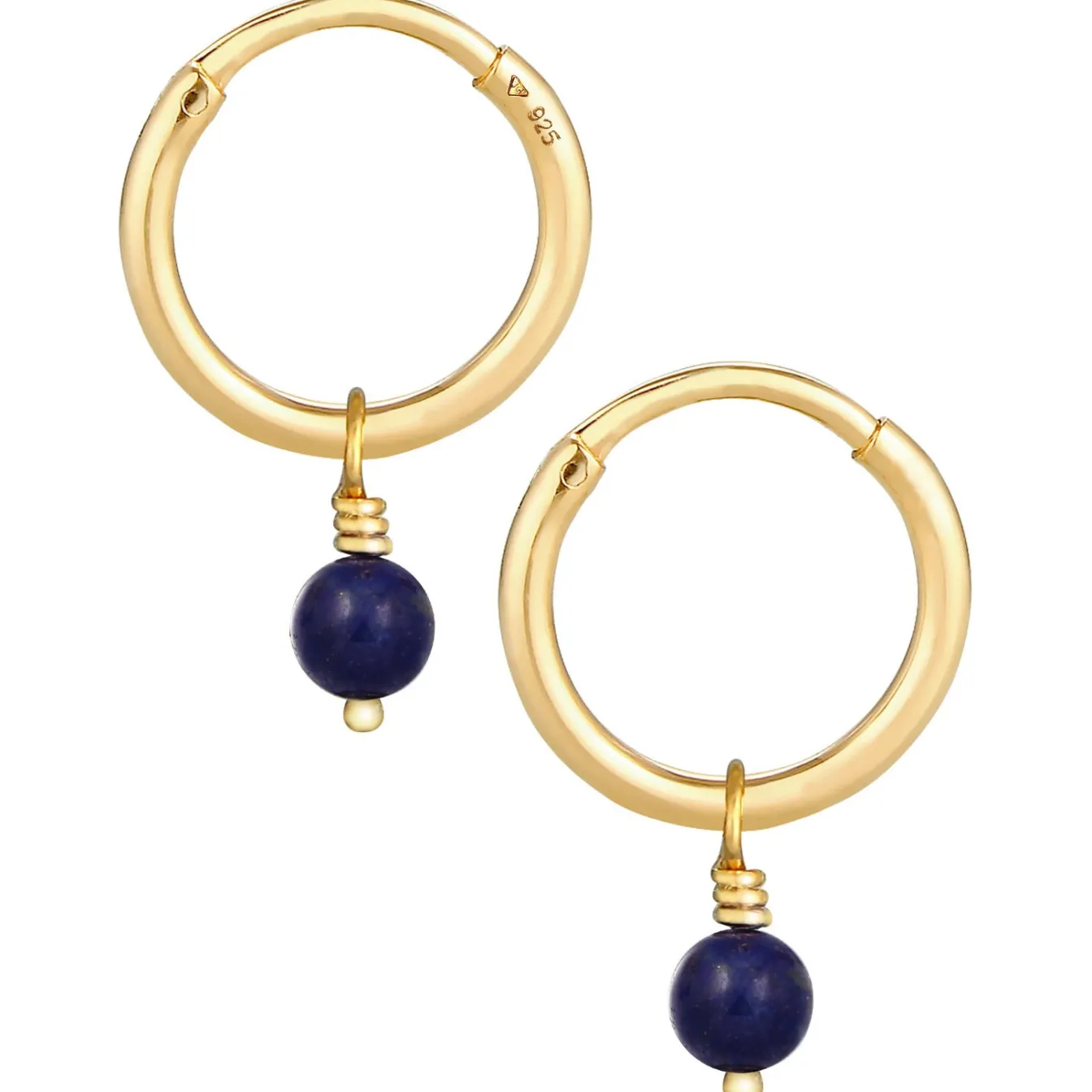Elli "Creole | Lapis Lazuli ( Blau )< Ohrringe|Vergoldet