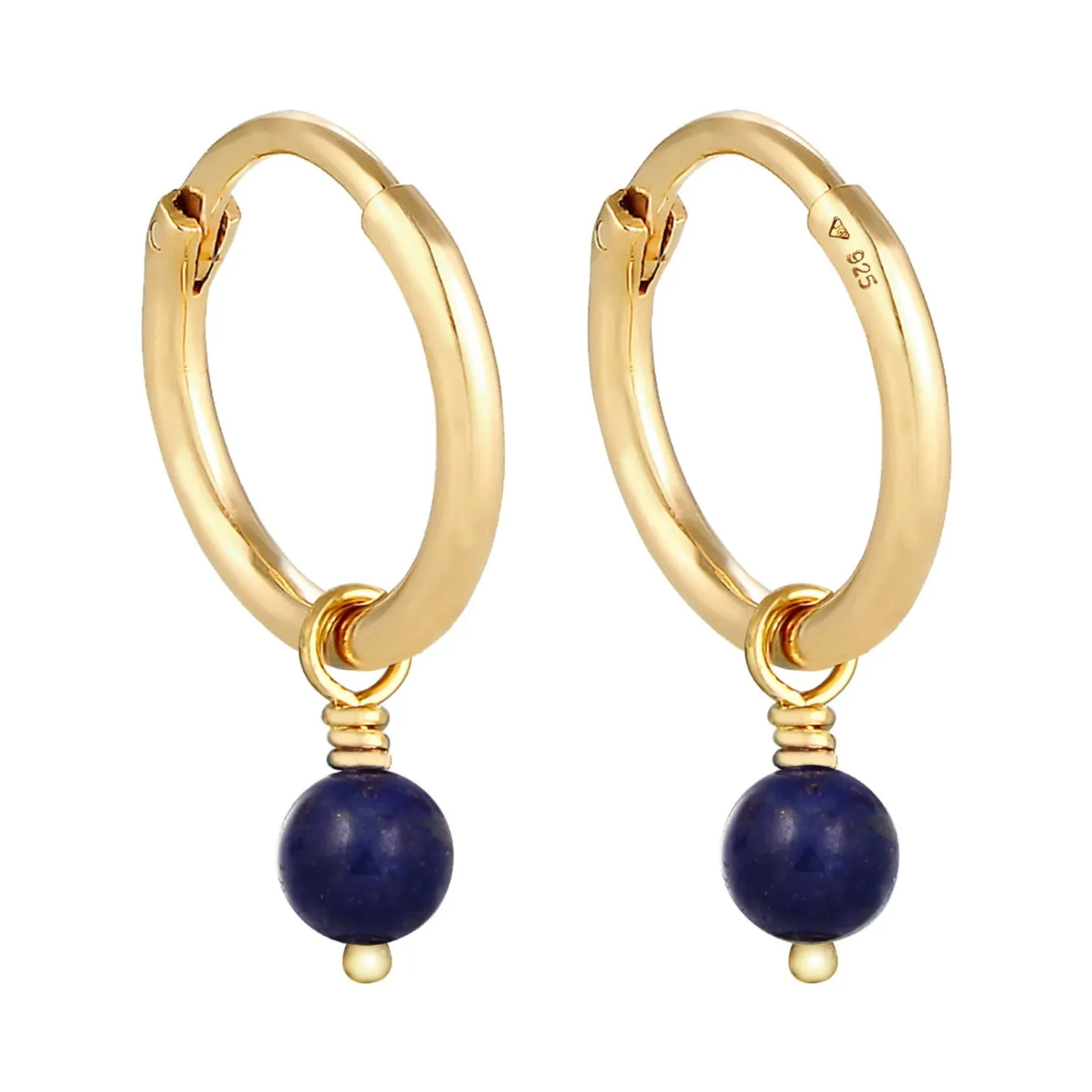 Elli "Creole | Lapis Lazuli ( Blau )< Ohrringe|Vergoldet