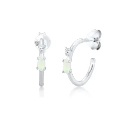 Elli "Creole | Opal ( Weiß )< Silber|Roségold