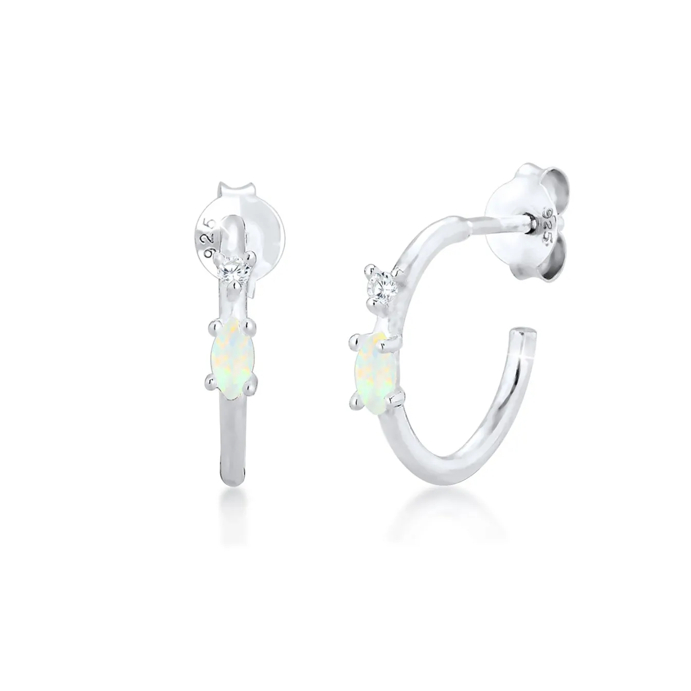 Elli "Creole | Opal ( Weiß )< Silber|Roségold
