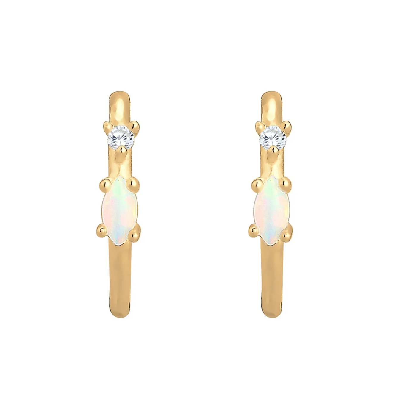 Elli "Creole | Opal ( Weiß )< Silber|Roségold