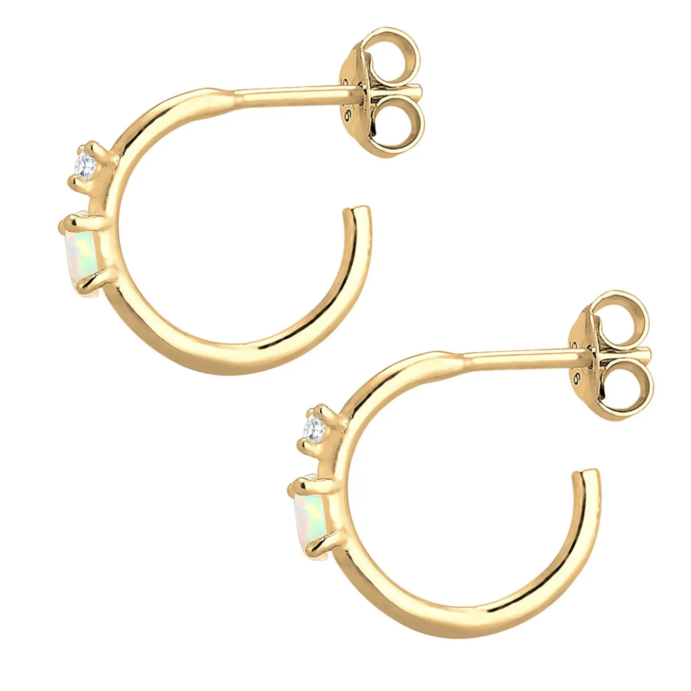 Elli "Creole | Opal ( Weiß )< Silber|Roségold