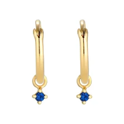 Elli "Creole | Saphir ( Blau )< Ohrringe|Vergoldet