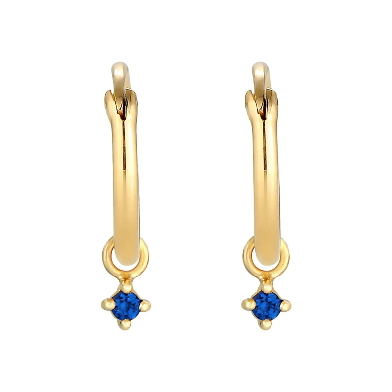 Elli "Creole | Saphir ( Blau )< Ohrringe|Vergoldet