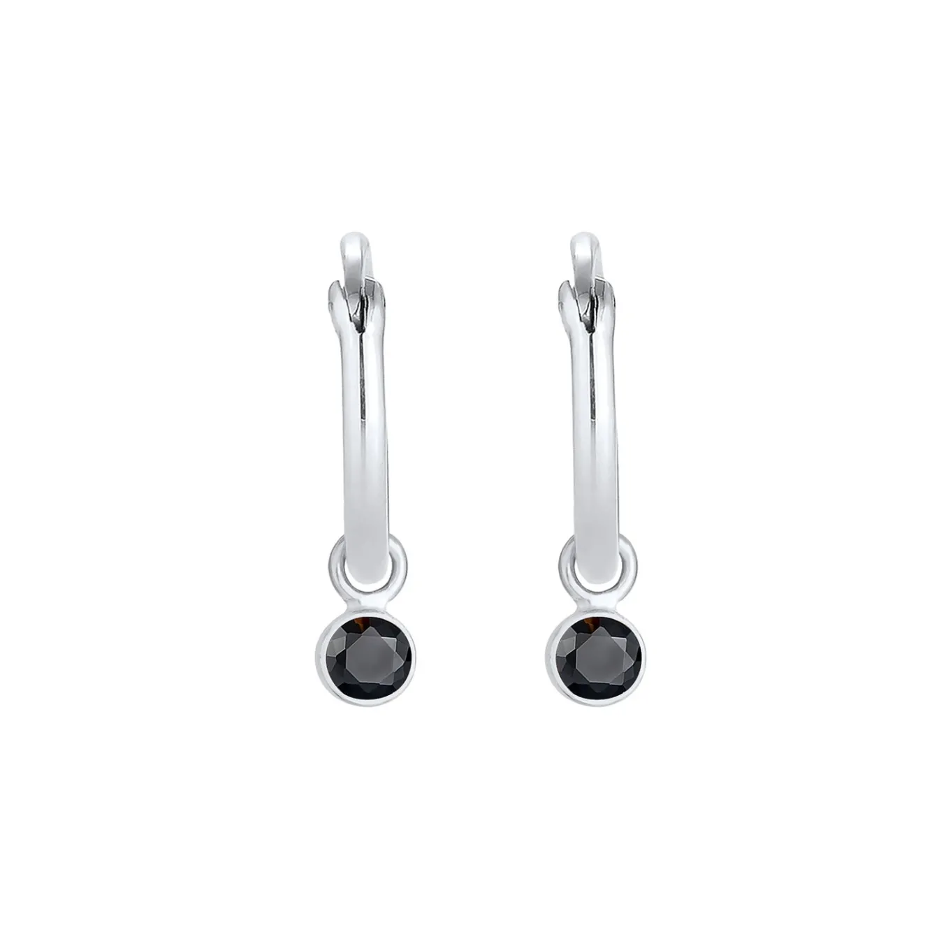 Elli "Creole | Zirkonia ( Schwarz )< Ohrringe|Silber