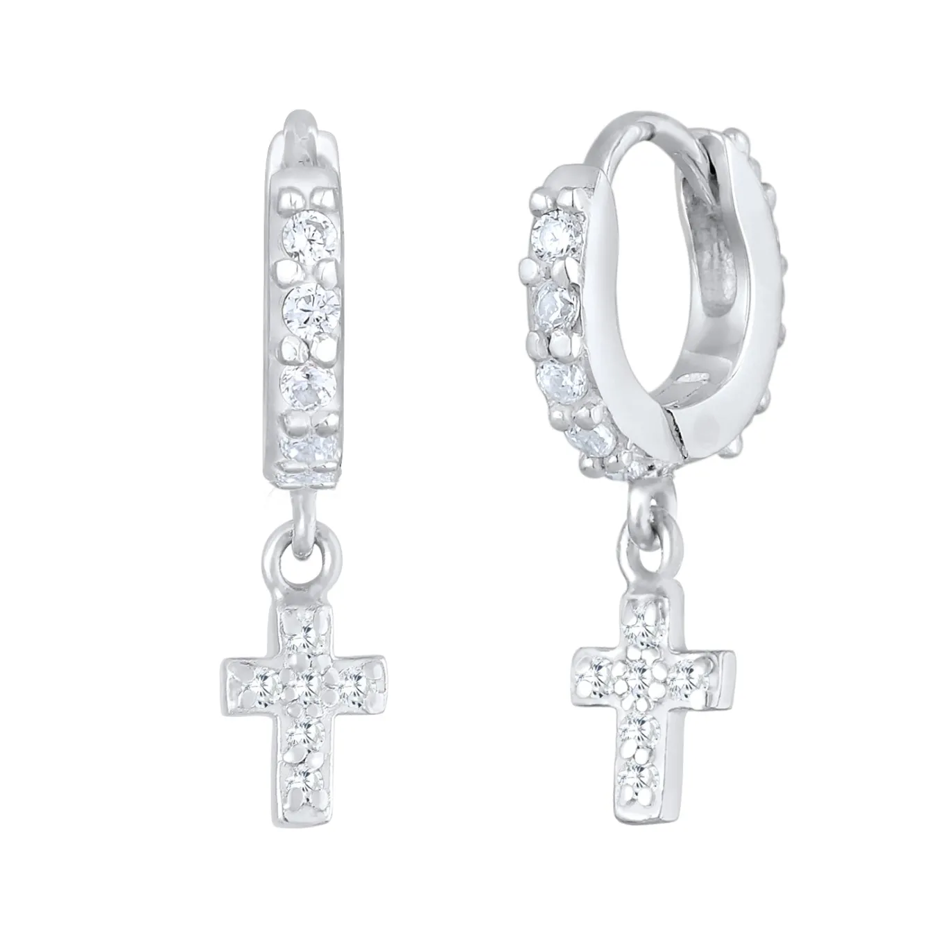 Elli "Creole | Zirkonia ( Weiß )< Symbol-schmuck|Ohrringe