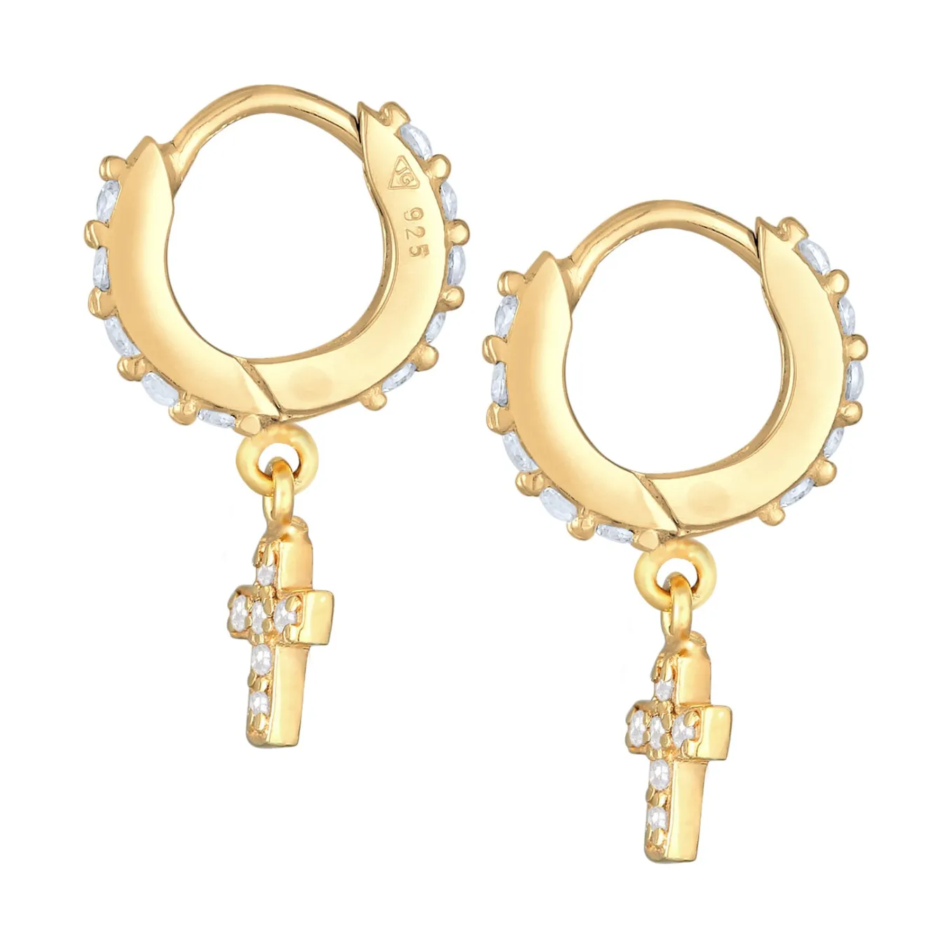 Elli "Creole | Zirkonia ( Weiß )< Symbol-schmuck|Ohrringe