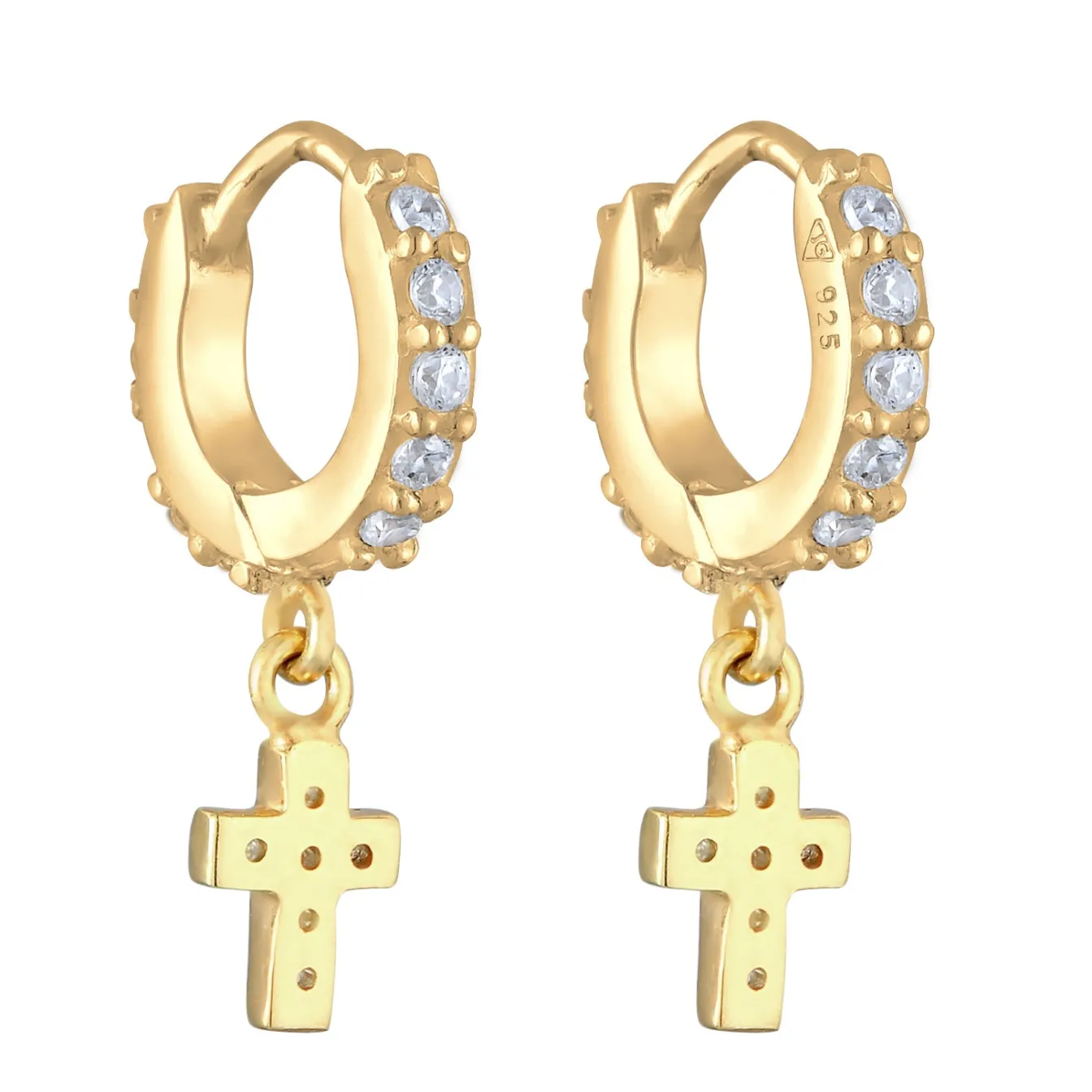 Elli "Creole | Zirkonia ( Weiß )< Symbol-schmuck|Ohrringe