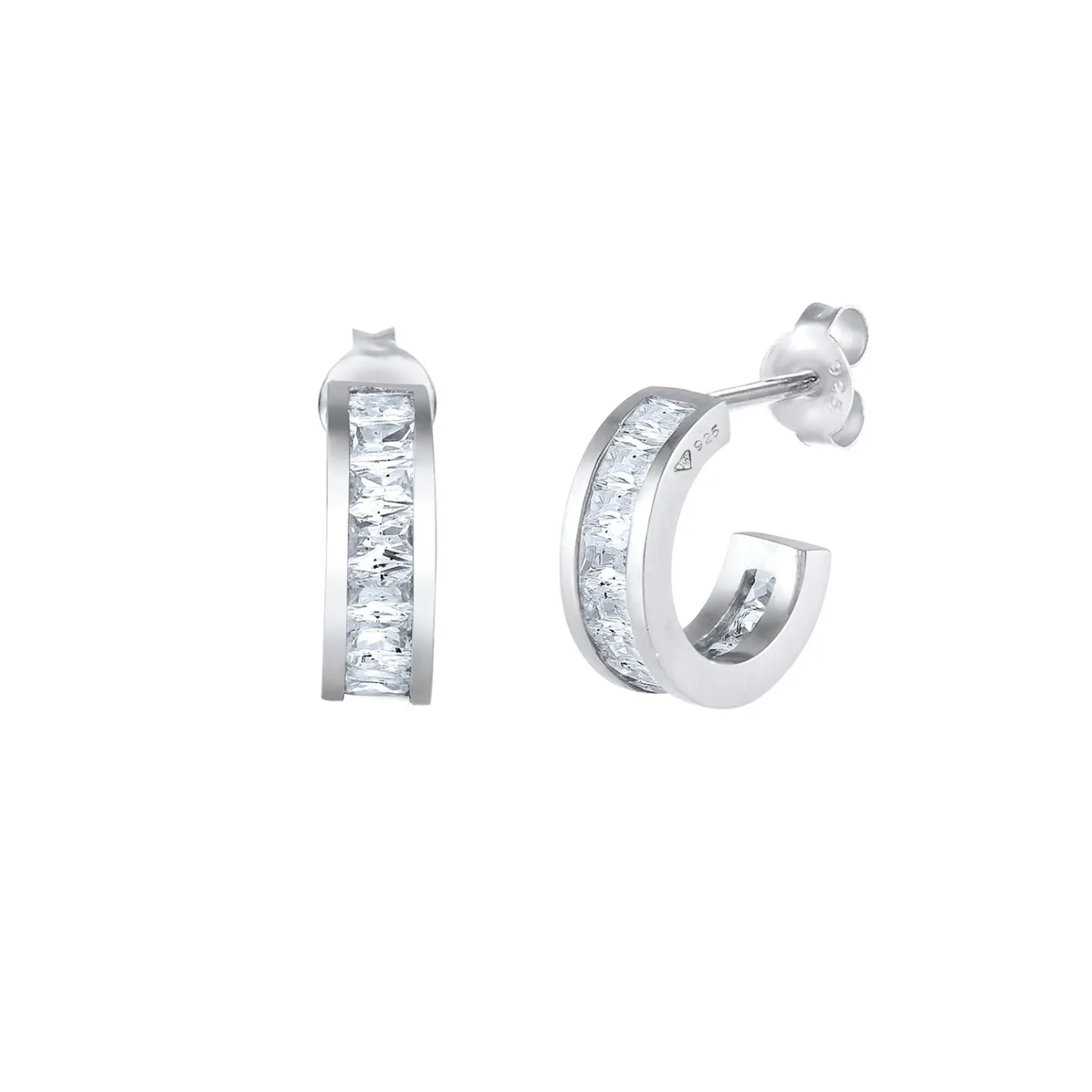 Elli "Creole | Zirkonia ( Weiß )< Ohrringe|Silber