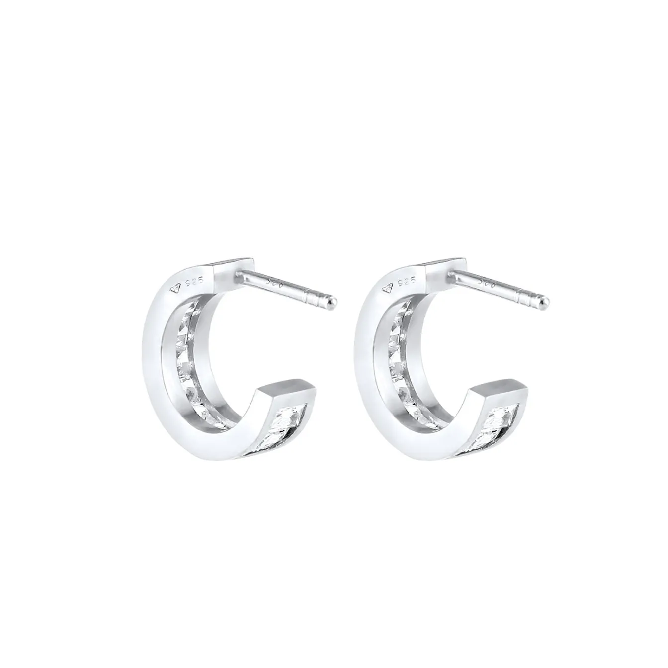 Elli "Creole | Zirkonia ( Weiß )< Ohrringe|Silber