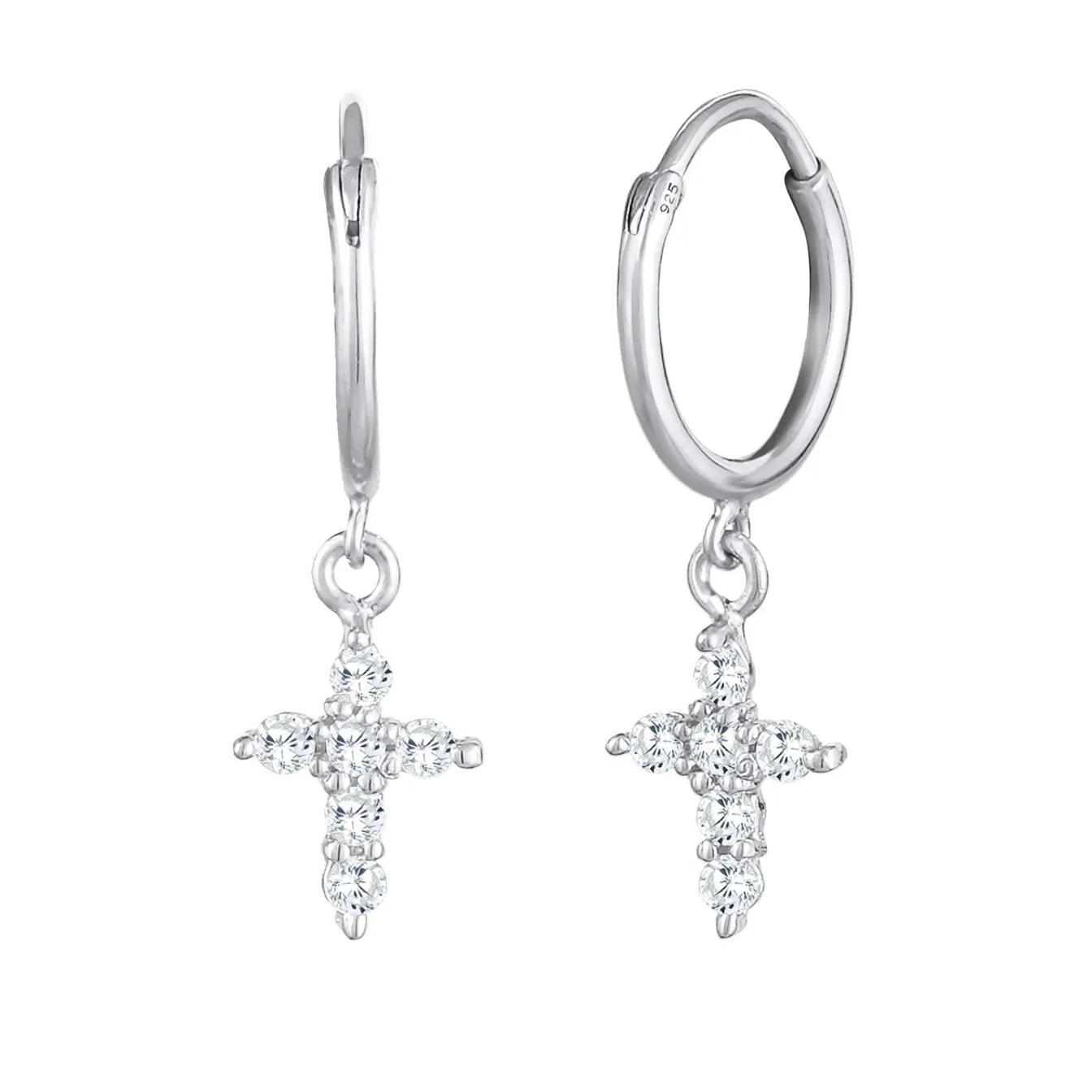 Elli "Creole | Zirkonia ( Weiß )< Symbol-schmuck|Ohrringe