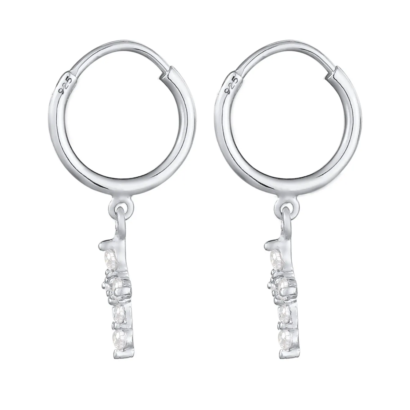 Elli "Creole | Zirkonia ( Weiß )< Symbol-schmuck|Ohrringe