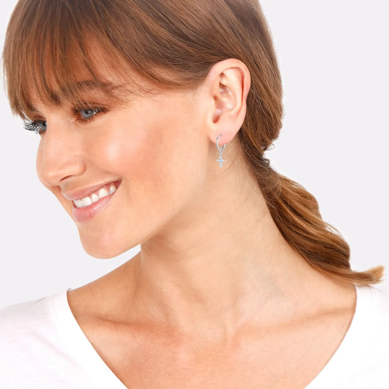 Elli "Creole | Zirkonia ( Weiß )< Symbol-schmuck|Ohrringe