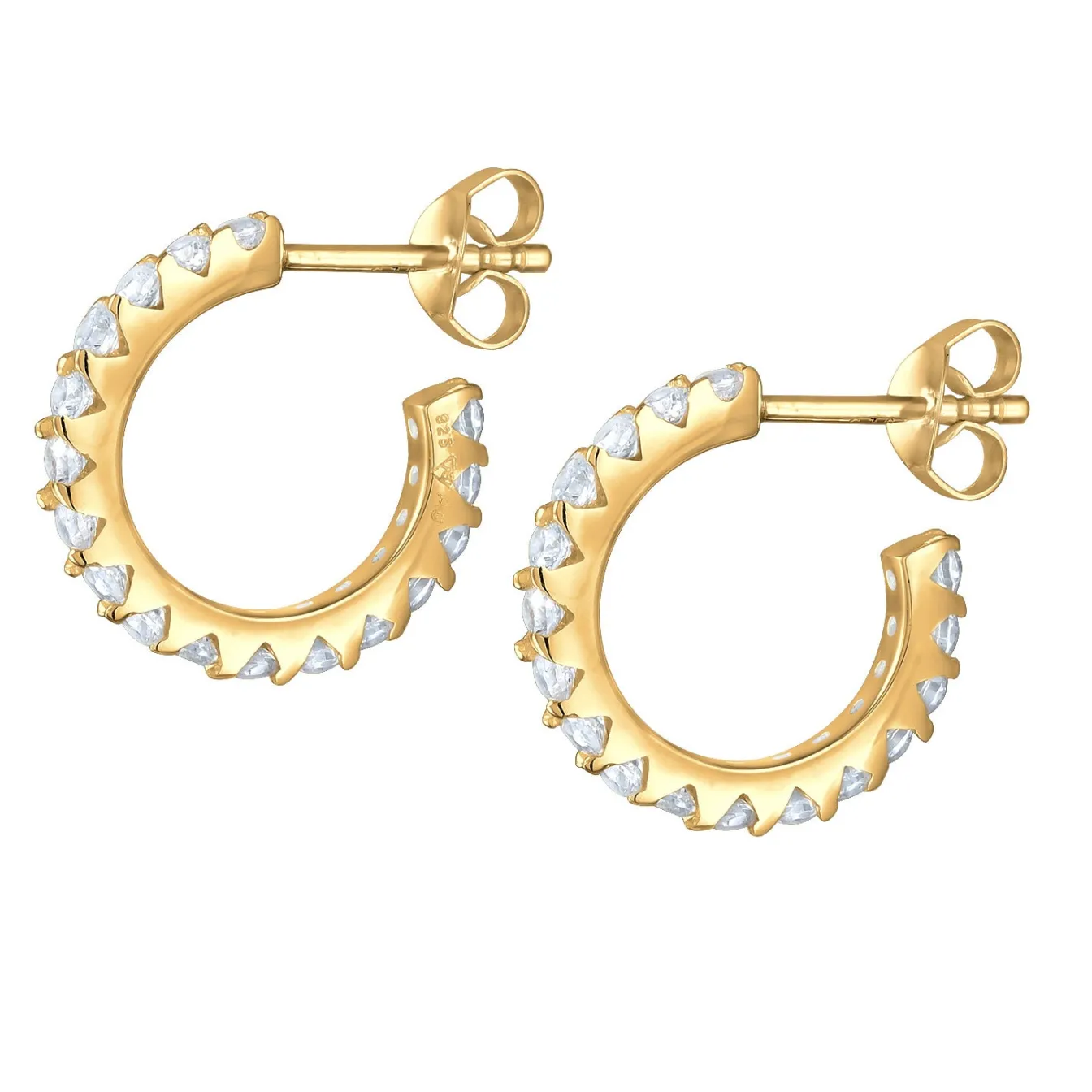 Elli "Creole | Zirkonia ( Weiß )< Roségold|Ohrringe