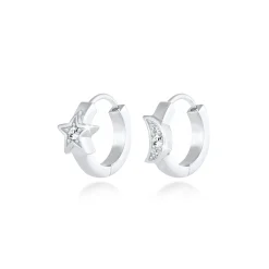 Elli "Creole Astro | Kristall ( Weiß )< Symbol-schmuck|Ohrringe