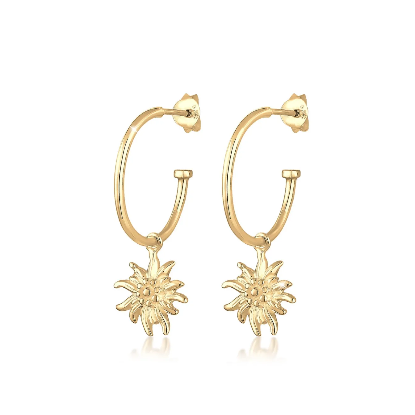 Elli "Creole Edelweiss< Ohrringe|Vergoldet