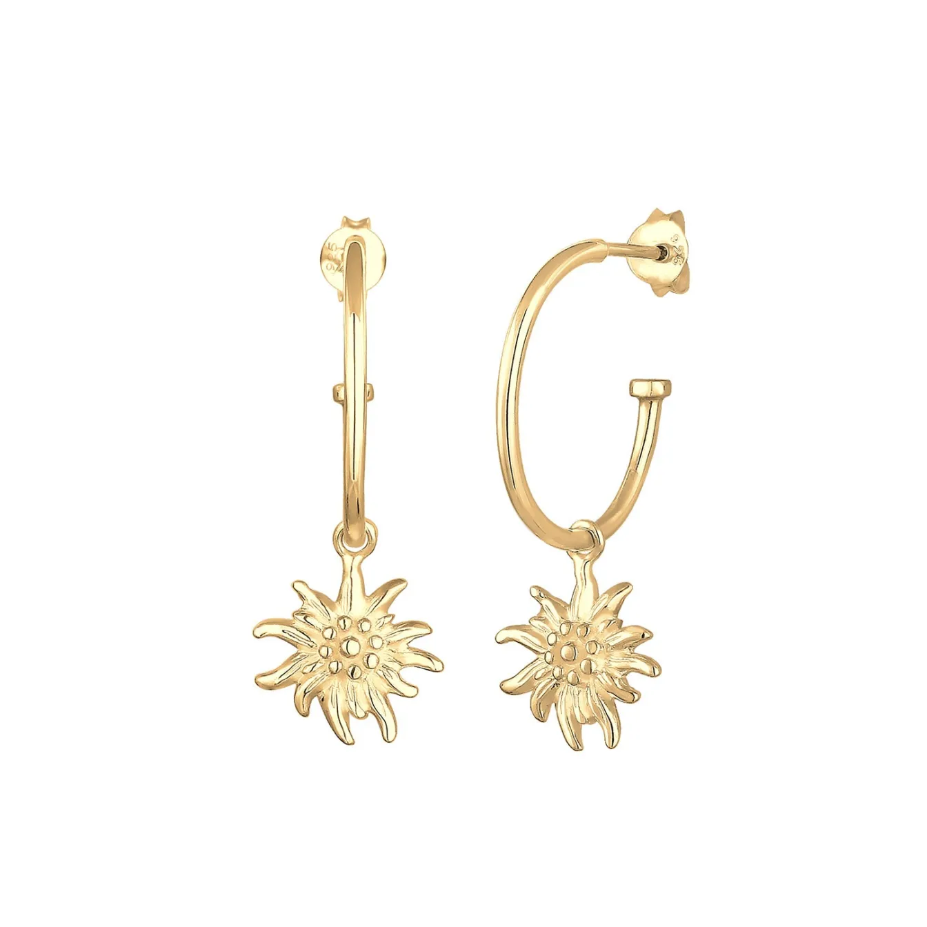 Elli "Creole Edelweiss< Ohrringe|Vergoldet