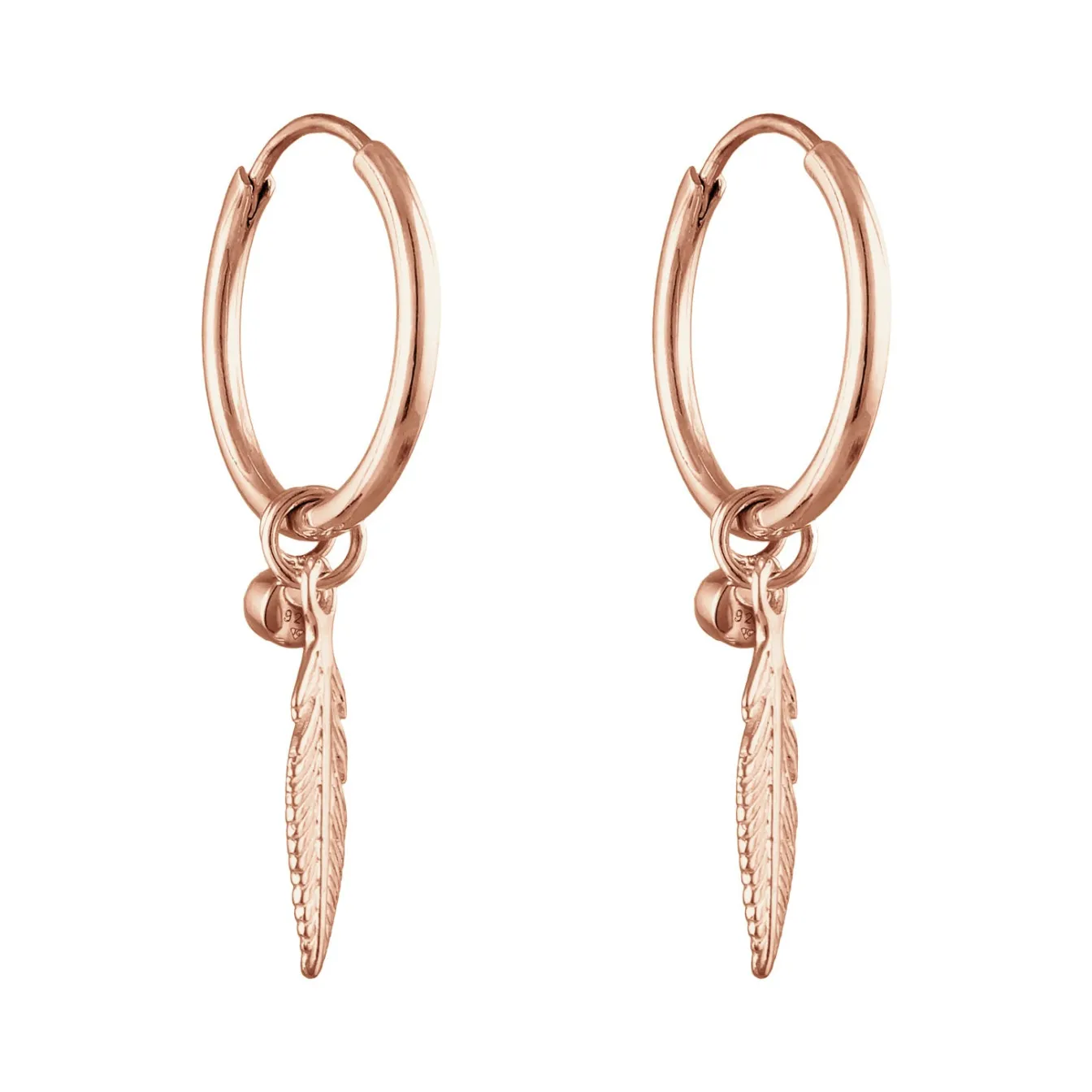 Elli "Creole Feder | Kristall (Weiß)< Roségold|Ohrringe