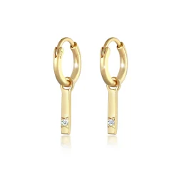 Elli "Creole Geo | Diamant ( Weiß, 0,03 ct )< Ohrringe|Echtgold