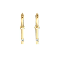 Elli "Creole Geo | Diamant ( Weiß, 0,03 ct )< Ohrringe|Echtgold