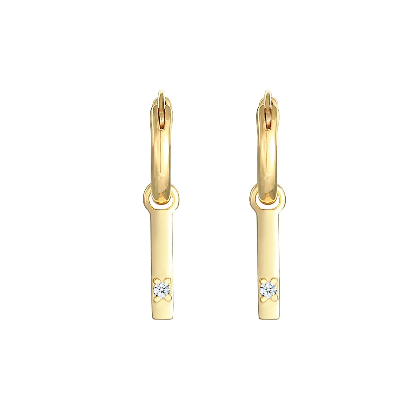 Elli "Creole Geo | Diamant ( Weiß, 0,03 ct )< Ohrringe|Echtgold