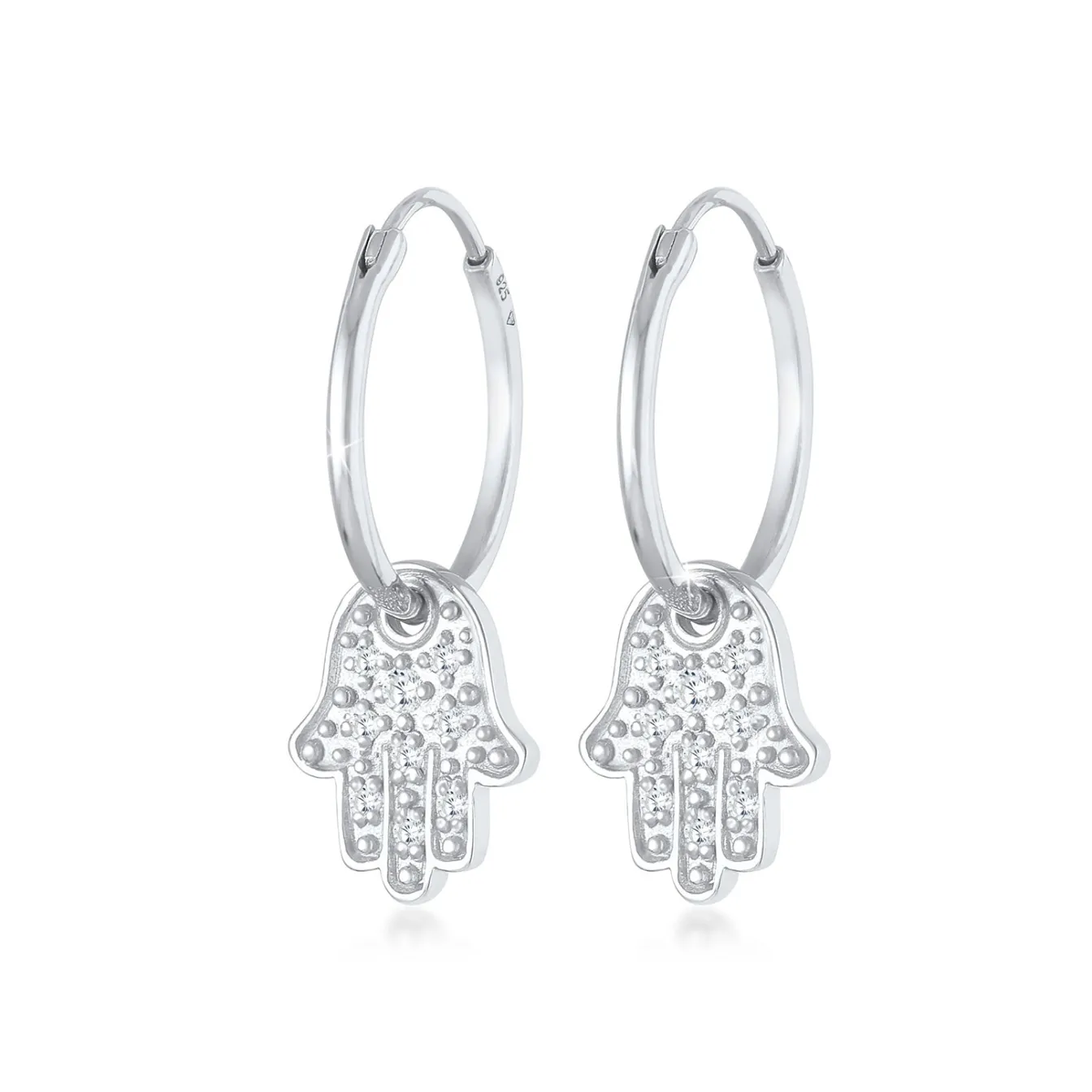 Elli "Creole Hamsa Hand | Zirkonia ( Weiß )< Symbol-schmuck|Letzte Chance
