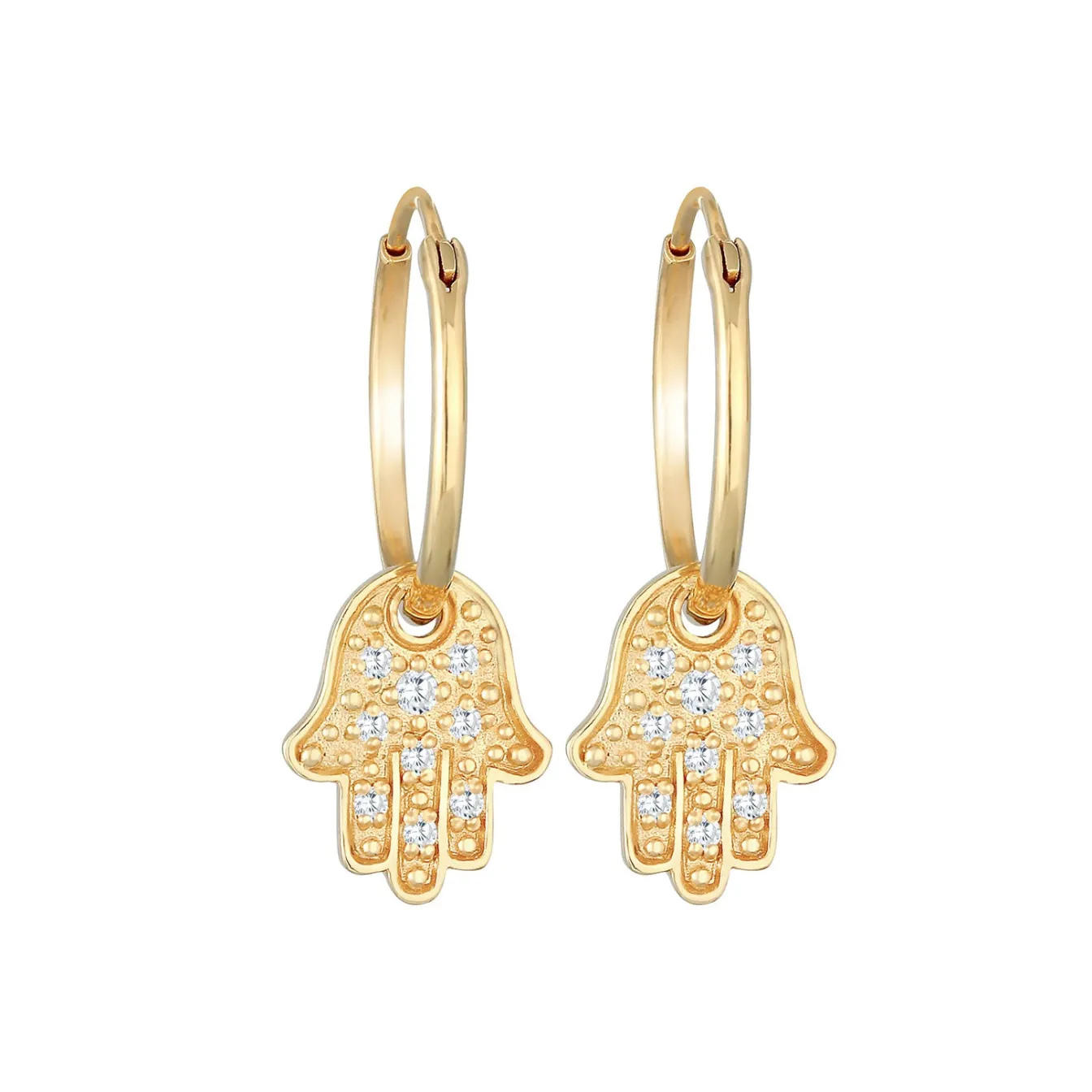 Elli "Creole Hamsa Hand | Zirkonia ( Weiß )< Symbol-schmuck|Letzte Chance