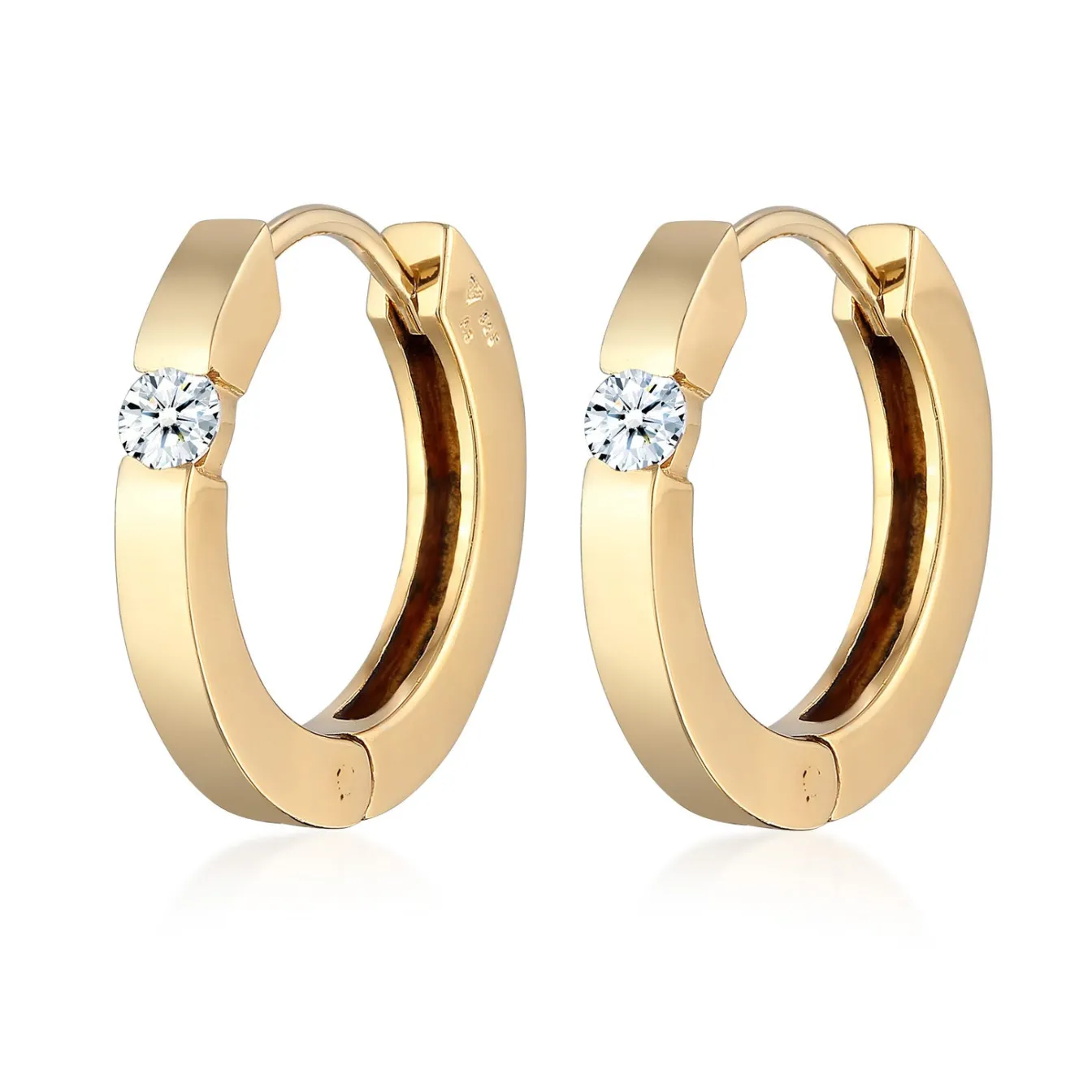 Elli "Creolen | Diamant (Weiß, 0.22 ct.)< Ohrringe|Silber