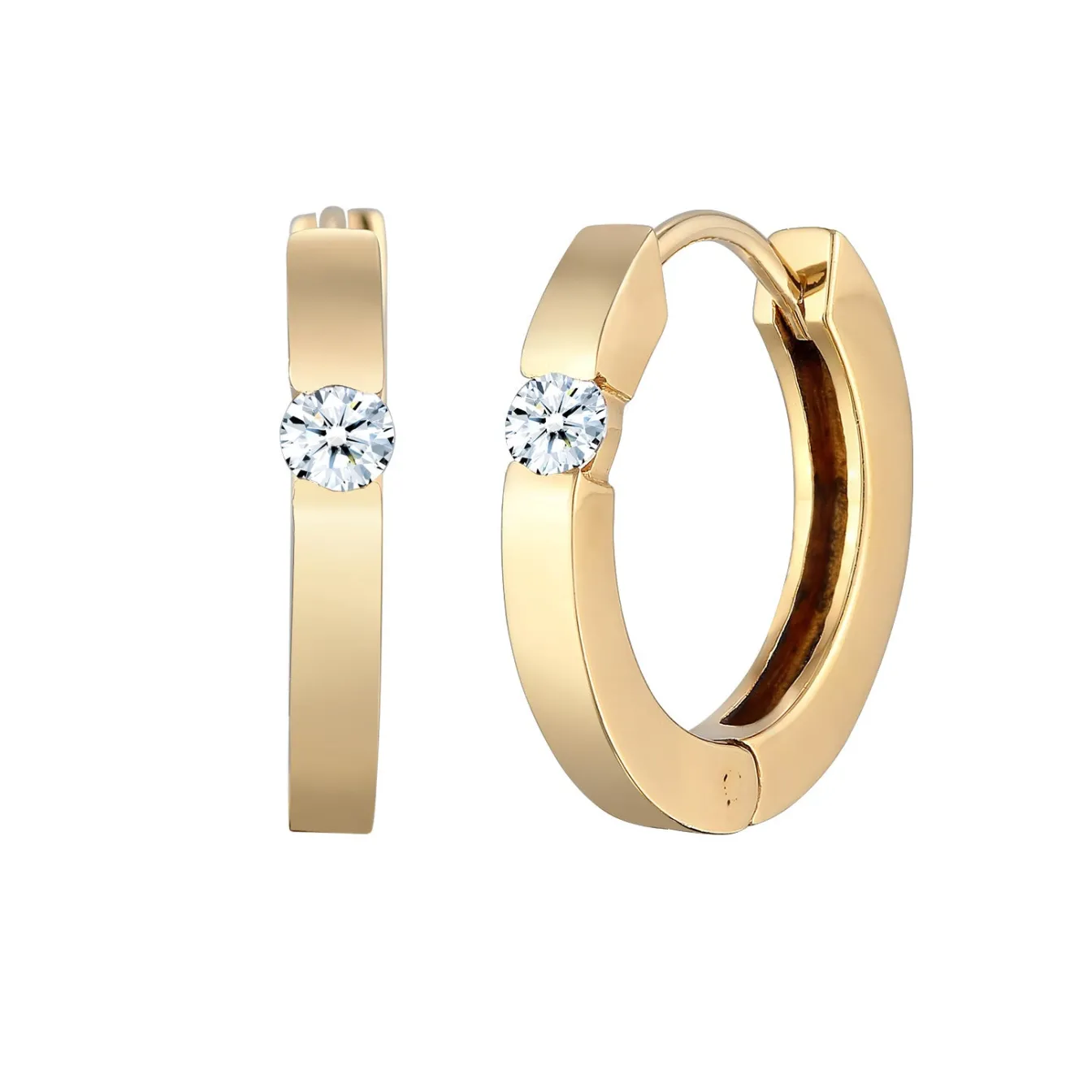 Elli "Creolen | Diamant (Weiß, 0.22 ct.)< Ohrringe|Silber