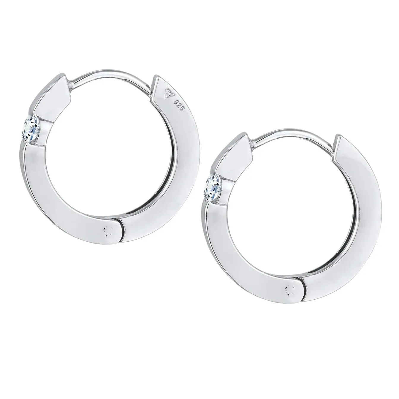 Elli "Creolen | Diamant (Weiß, 0.22 ct.)< Ohrringe|Silber