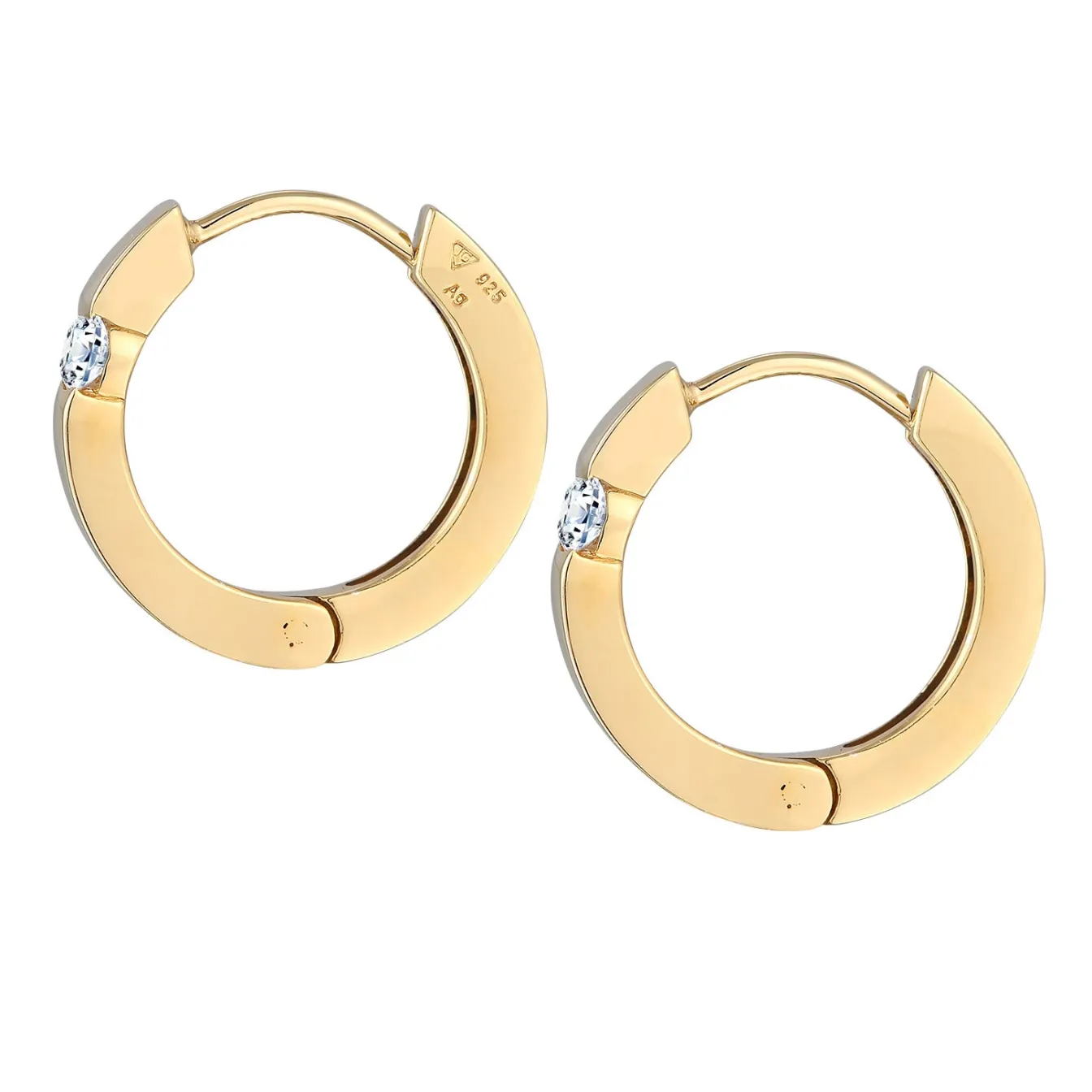 Elli "Creolen | Diamant (Weiß, 0.22 ct.)< Ohrringe|Silber
