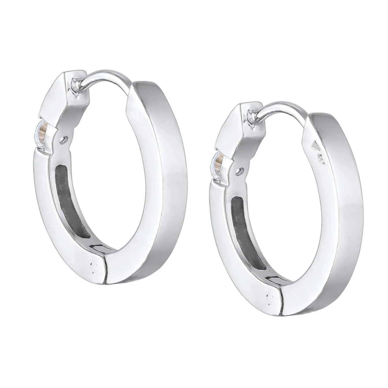 Elli "Creolen | Diamant (Weiß, 0.22 ct.)< Ohrringe|Silber
