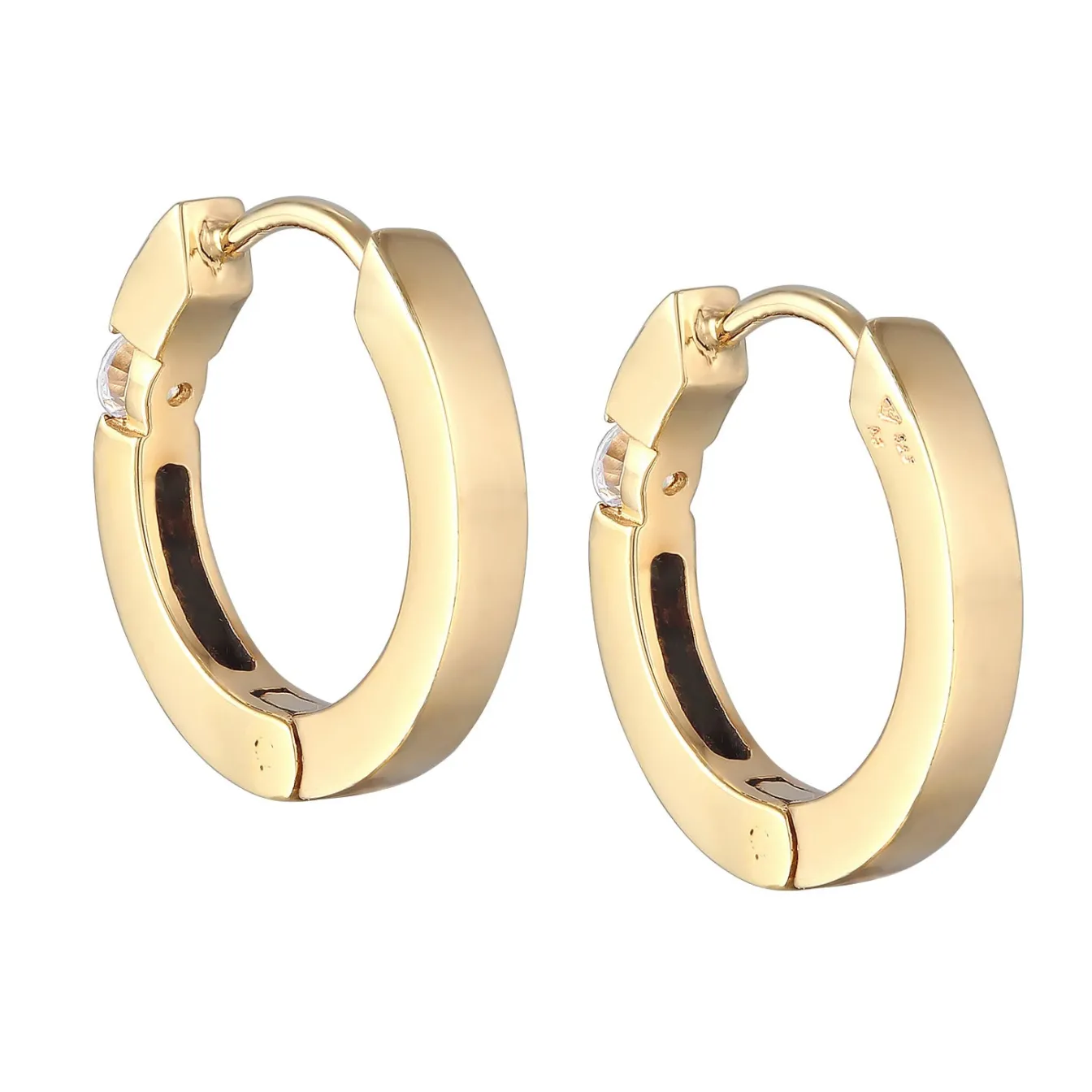 Elli "Creolen | Diamant (Weiß, 0.22 ct.)< Ohrringe|Silber