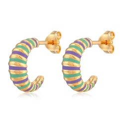 Elli "Creolen | Emaille (Orange)< Ohrringe
