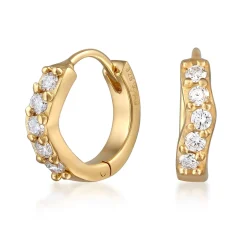 Elli "Creolen | Laborgezüchteter Diamant (Weiß, 0.07 ct.)< Vergoldet|Diamanten