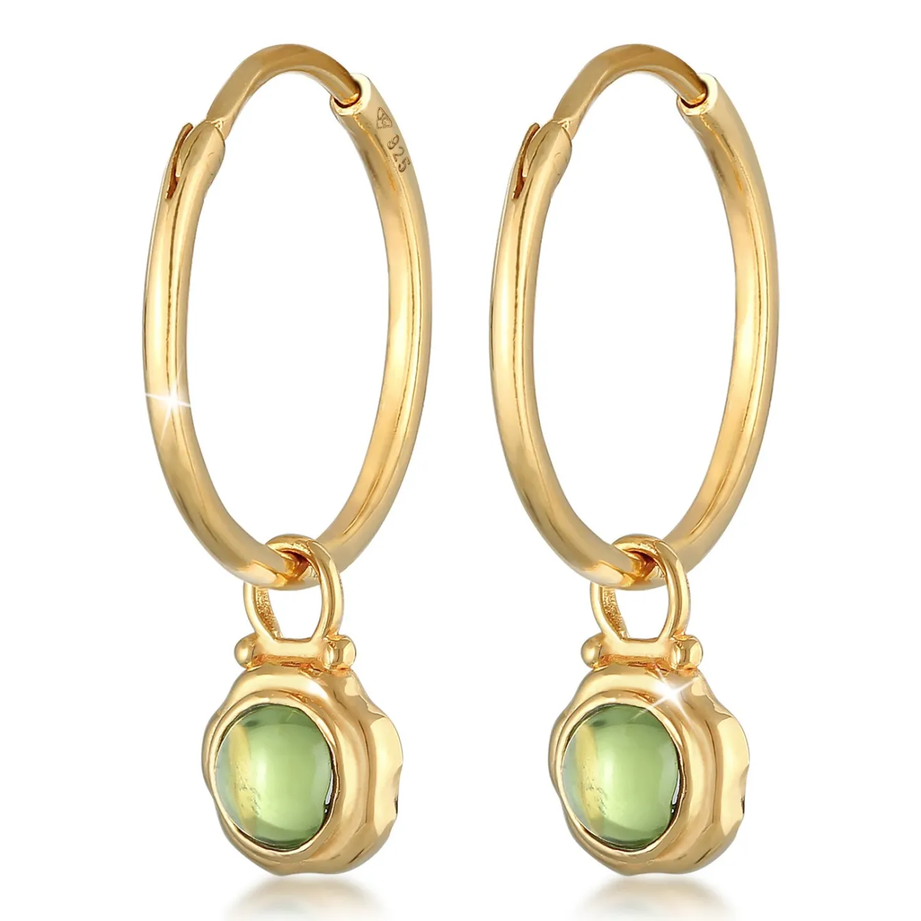 Elli "Creolen | Peridot (grün)< Ohrringe|Vergoldet