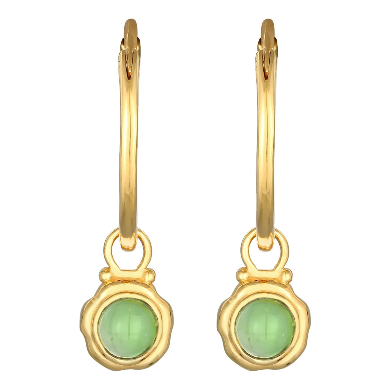 Elli "Creolen | Peridot (grün)< Ohrringe|Vergoldet