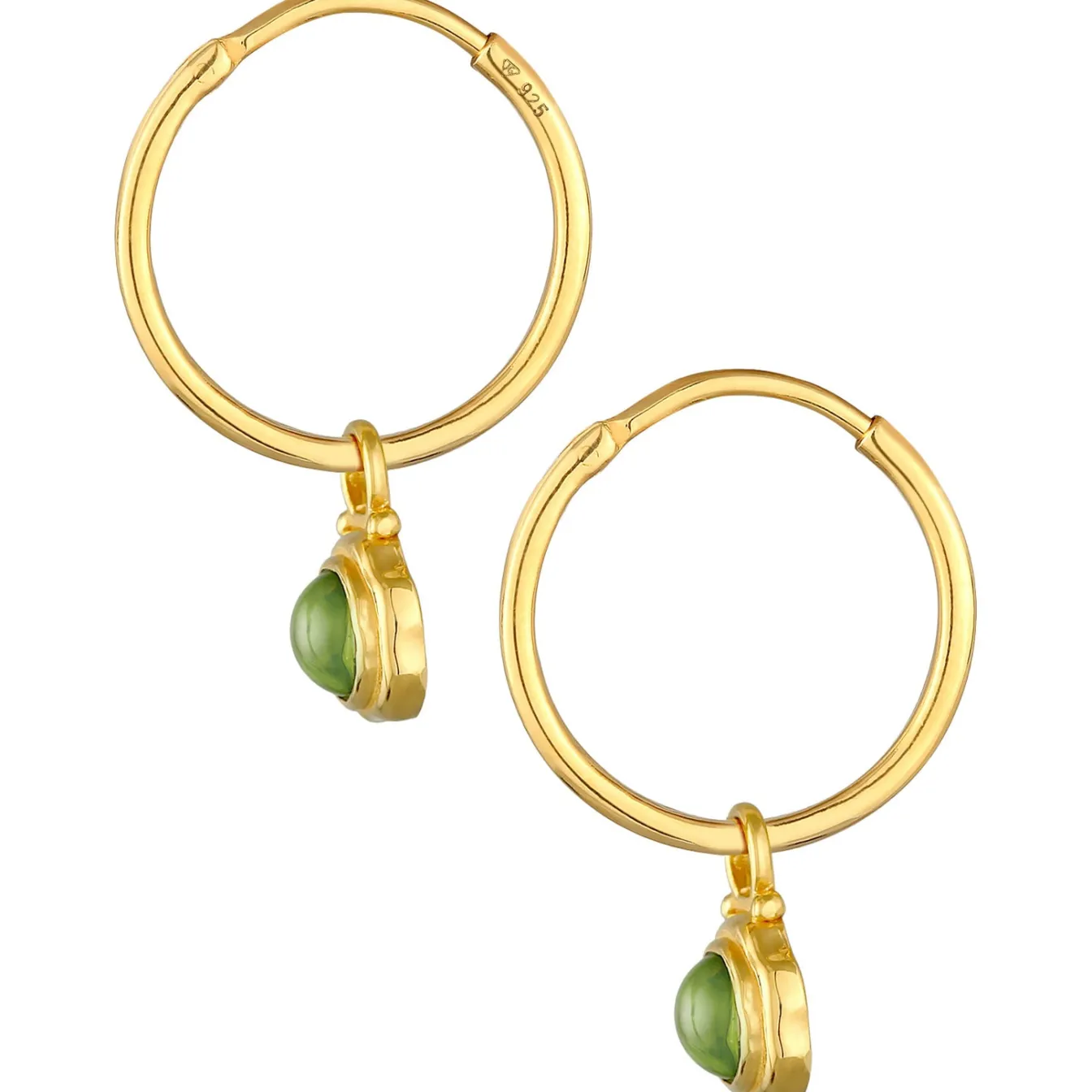 Elli "Creolen | Peridot (grün)< Ohrringe|Vergoldet