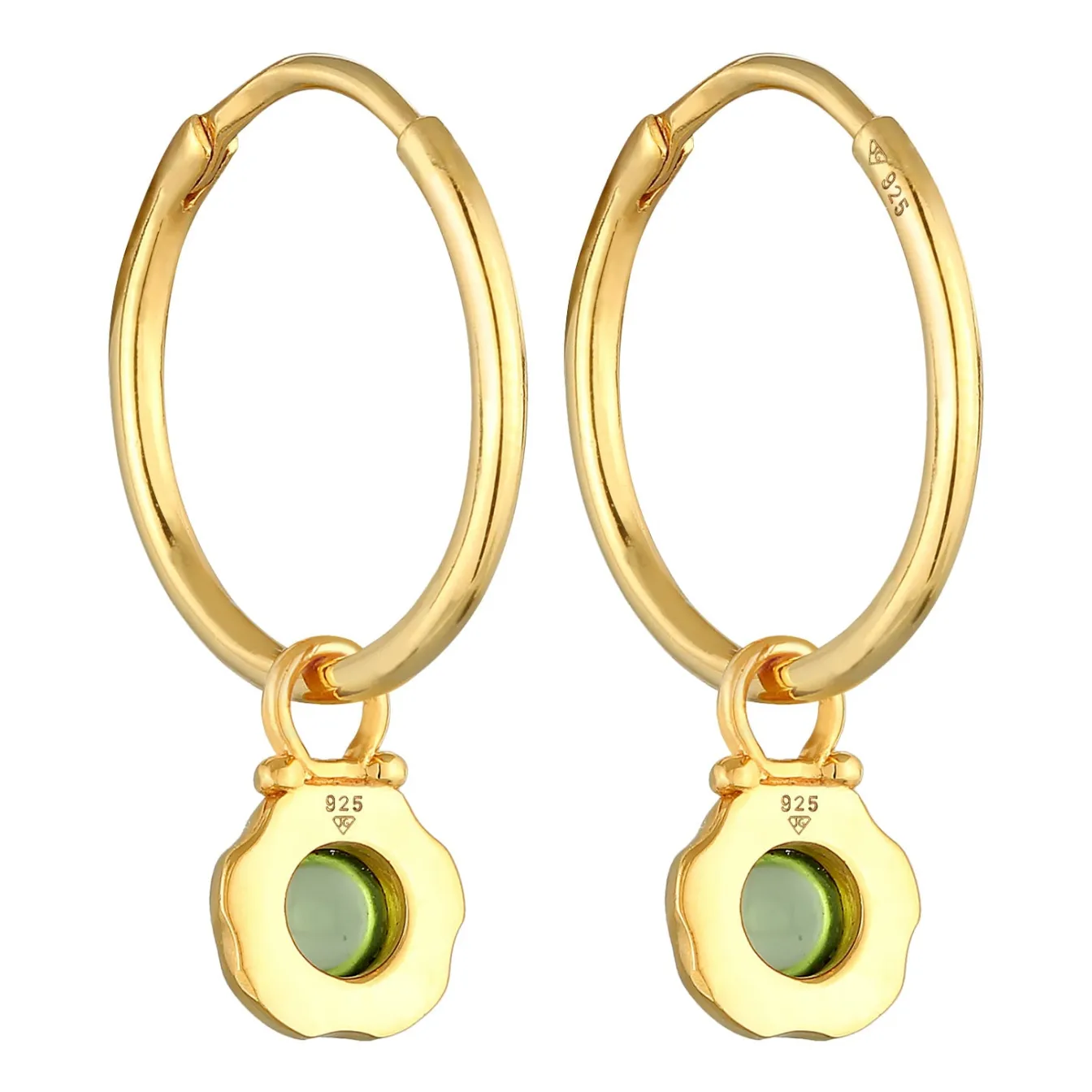 Elli "Creolen | Peridot (grün)< Ohrringe|Vergoldet
