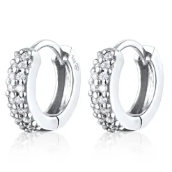 Elli "Creolen | Zirkonia (Weiß)< Ohrringe|Silber
